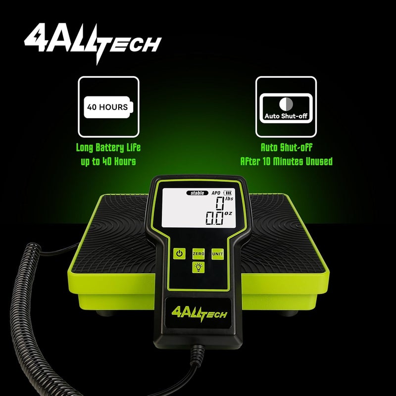 4ALLTECH 220LBS Electronic Refrigerant Charging Weight Scale High Precision Large Screen Backlit Display Digital Freon Scale for HVAC AC Refrigerant Recovery Tank Recharging with Case Heavy Duty Small Business - Image 4